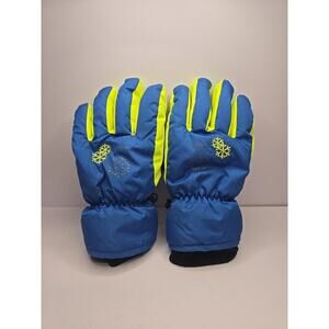 Marsnow Childrens Nylon Gloves Fleece Lined Blue,Black, And Yellow